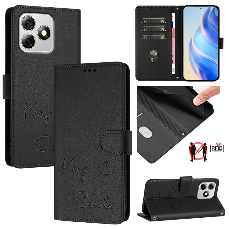Smile Embossing RFID Leather Phone Case, For Ulefone Note 18 Ultra 5G, For Ulefone Note 14 - NMNYSX