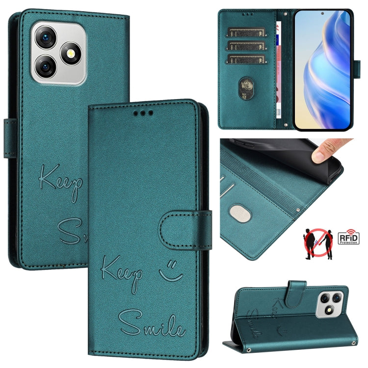 Smile Embossing RFID Leather Phone Case, For Ulefone Note 18 Ultra 5G, For Ulefone Note 14 - NMNYSX