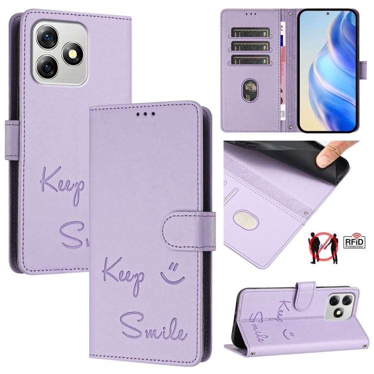 Smile Embossing RFID Leather Phone Case, For Ulefone Note 18 Ultra 5G, For Ulefone Note 14 - NMNYSX