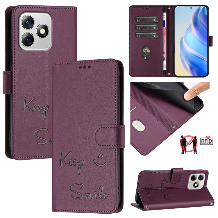 Smile Embossing RFID Leather Phone Case, For Ulefone Note 18 Ultra 5G, For Ulefone Note 14 - NMNYSX