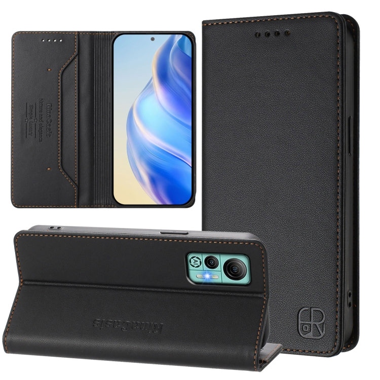 RC01 Dual-Folded Magnetic Suction RFID Leather Phone Case, For Ulefone Note 20 Pro, For Ulefone Note 17 Pro, For Ulefone Note 18 Ultra 5G, For Ulefone Note 16 Pro, For Ulefone Note 14 - NMNYSX
