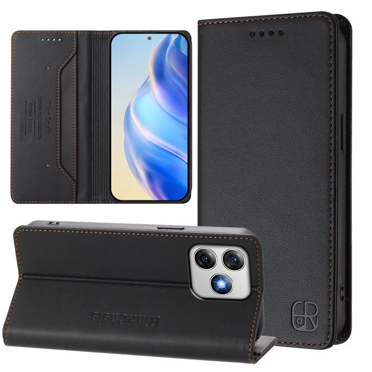 RC01 Dual-Folded Magnetic Suction RFID Leather Phone Case, For Ulefone Note 20 Pro, For Ulefone Note 17 Pro, For Ulefone Note 18 Ultra 5G, For Ulefone Note 16 Pro, For Ulefone Note 14 - NMNYSX