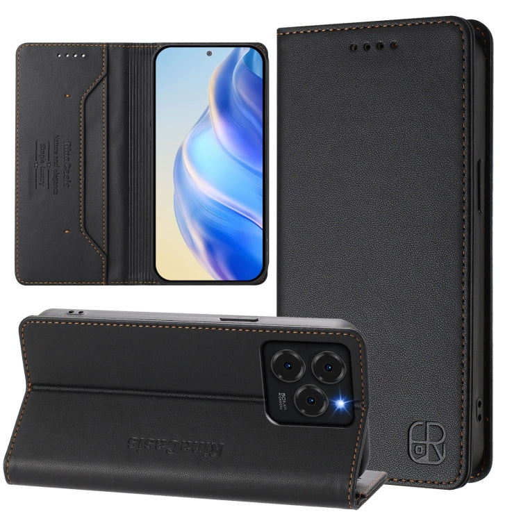 RC01 Dual-Folded Magnetic Suction RFID Leather Phone Case, For Ulefone Note 20 Pro, For Ulefone Note 17 Pro, For Ulefone Note 18 Ultra 5G, For Ulefone Note 16 Pro, For Ulefone Note 14 - NMNYSX
