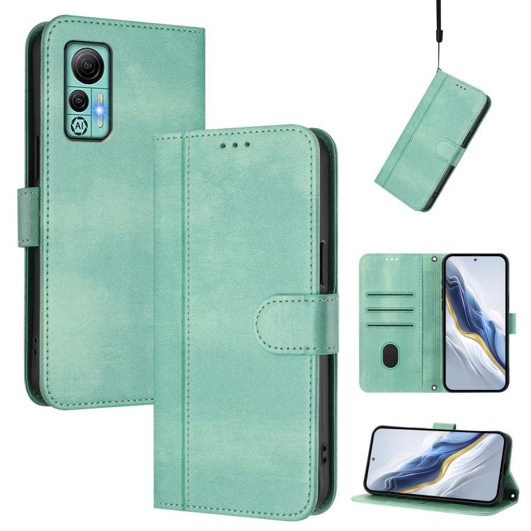 Line Splicing Buckle Retro Leather Phone Case, For Ulefone Note 14 - NMNYSX