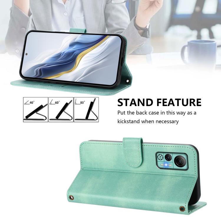 Line Splicing Buckle Retro Leather Phone Case, For Ulefone Note 14 - NMNYSX