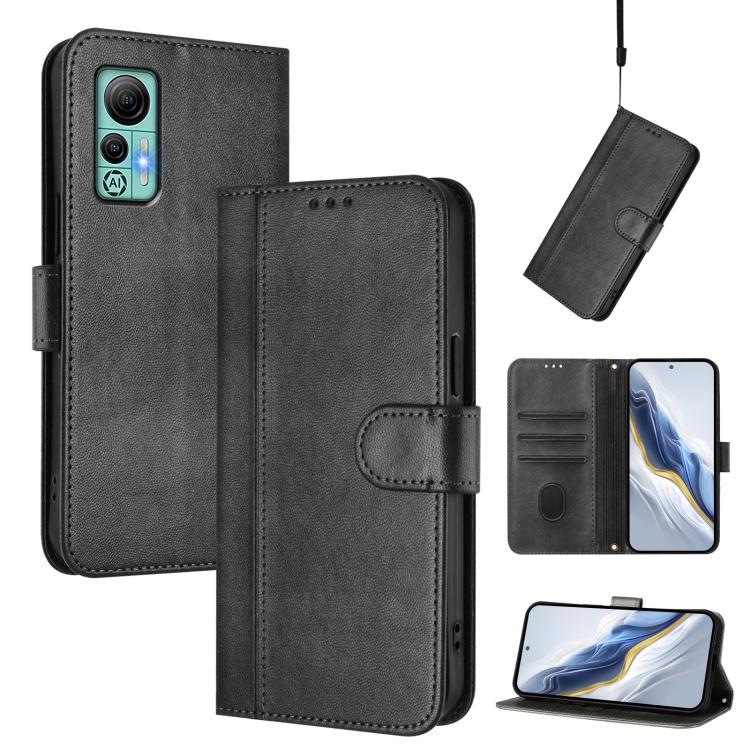 Line Splicing Buckle Retro Leather Phone Case, For Ulefone Note 14 - NMNYSX