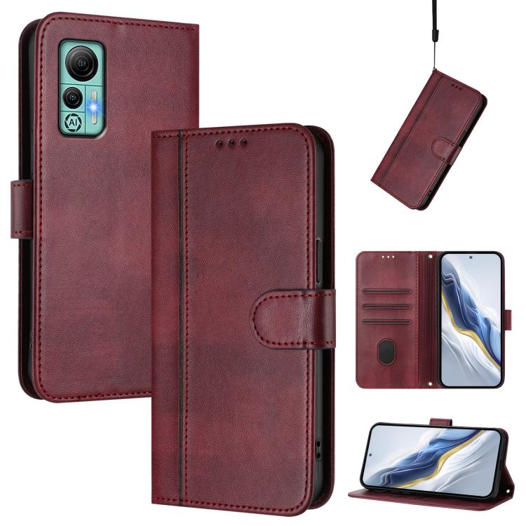 Line Splicing Buckle Retro Leather Phone Case, For Ulefone Note 14 - NMNYSX