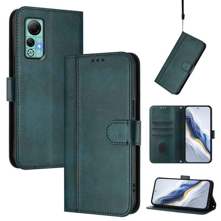 Line Splicing Buckle Retro Leather Phone Case, For Ulefone Note 14 - NMNYSX