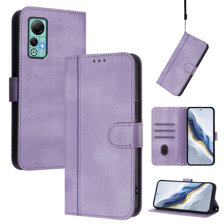 Line Splicing Buckle Retro Leather Phone Case, For Ulefone Note 14 - NMNYSX