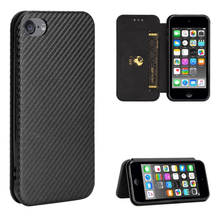 Carbon Fiber Texture Magnetic Horizontal Flip TPU + PC + PU Leather Case with Card Slot, For Kyocera Android One S6, For Kyocera Gratina KYV48, For Ulefone Note 9P, For Sharp Aquos Zero 5G Basic, For iPod Touch 5 / 6 / 7 - NMNYSX