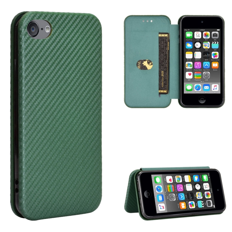 Carbon Fiber Texture Magnetic Horizontal Flip TPU + PC + PU Leather Case with Card Slot, For Kyocera Android One S6, For Kyocera Gratina KYV48, For Ulefone Note 9P, For Sharp Aquos Zero 5G Basic, For iPod Touch 5 / 6 / 7 - NMNYSX