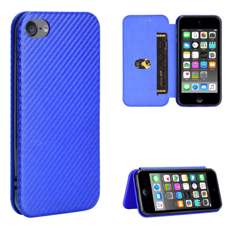 Carbon Fiber Texture Magnetic Horizontal Flip TPU + PC + PU Leather Case with Card Slot, For Kyocera Android One S6, For Kyocera Gratina KYV48, For Ulefone Note 9P, For Sharp Aquos Zero 5G Basic, For iPod Touch 5 / 6 / 7 - NMNYSX