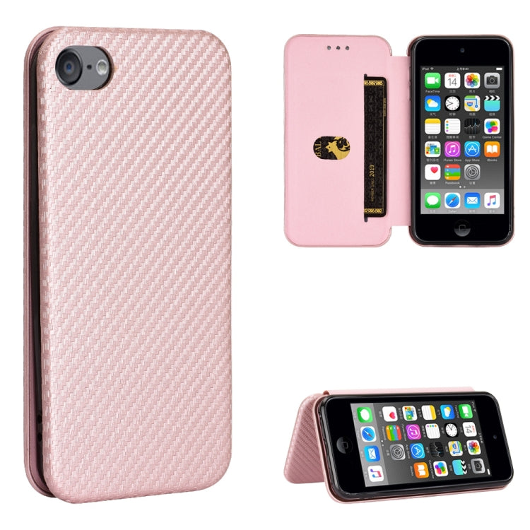 Carbon Fiber Texture Magnetic Horizontal Flip TPU + PC + PU Leather Case with Card Slot, For Kyocera Android One S6, For Kyocera Gratina KYV48, For Ulefone Note 9P, For Sharp Aquos Zero 5G Basic, For iPod Touch 5 / 6 / 7 - NMNYSX