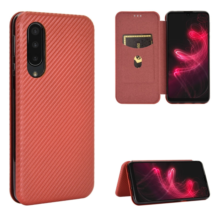 Carbon Fiber Texture Magnetic Horizontal Flip TPU + PC + PU Leather Case with Card Slot, For Kyocera Android One S6, For Kyocera Gratina KYV48, For Ulefone Note 9P, For Sharp Aquos Zero 5G Basic, For iPod Touch 5 / 6 / 7 - NMNYSX