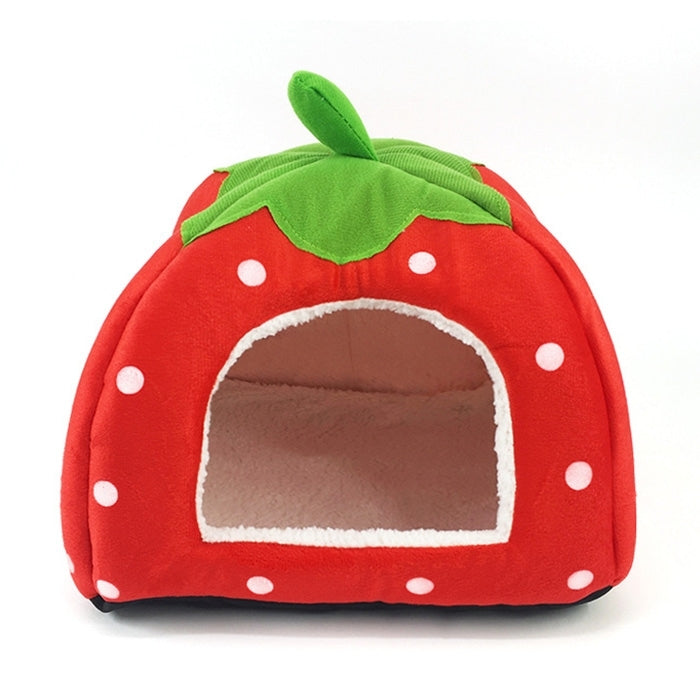 Strawberry Shaped Foldable Short Plush Pet House Nest, Size: M�����...