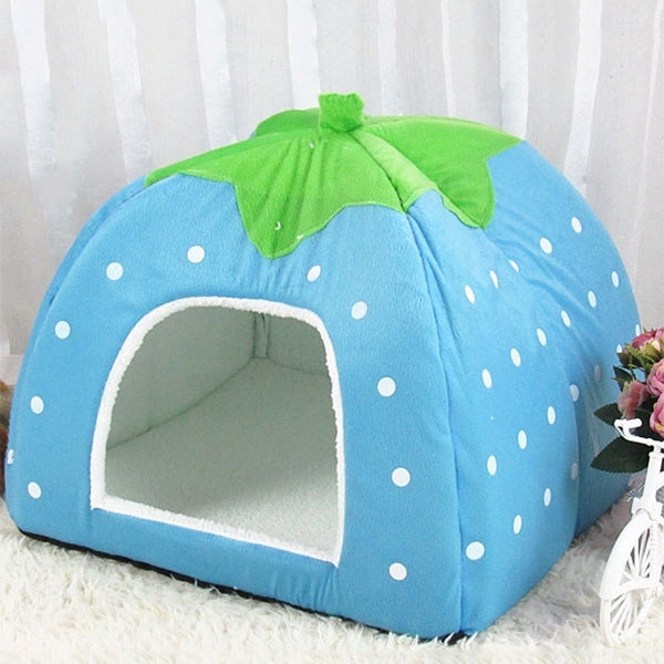 Strawberry Shaped Foldable Short Plush Pet House Nest, Size: M�����...