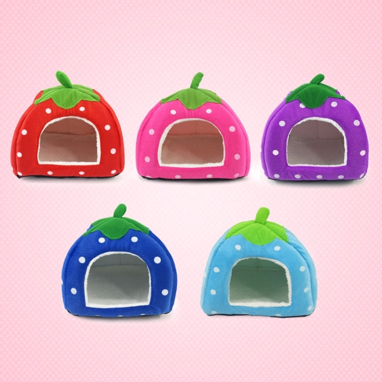 Strawberry Shaped Foldable Short Plush Pet House Nest, Size: M�����...