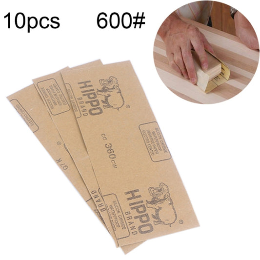 10pcs Grit 600 Wet And Dry Polishing Grinding Sandpaper，Size: 23 x 9cm