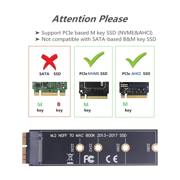 M.2 PCIE NVME SSD to Mac Book Air Pro 2013-2017 SSD