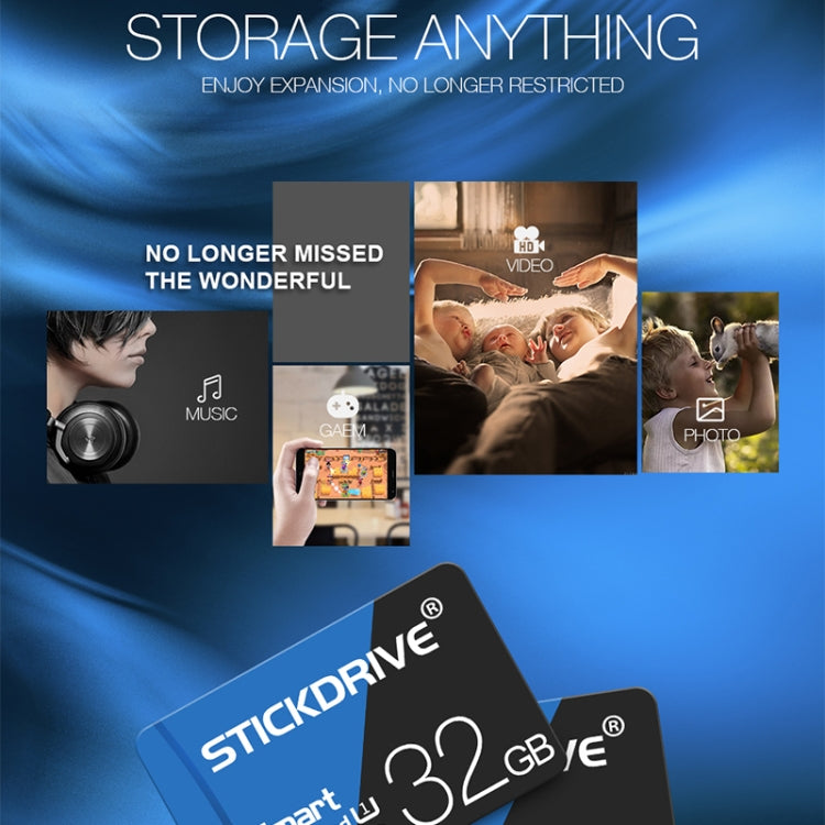 STICKDRIVE 32GB High Speed U1 Blue and Black TF(Micro SD) Memory Ca...