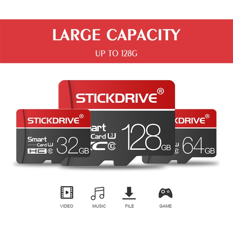 STICKDRIVE 64GB U3 White Line Red and Black TF(Micro SD) Memory Car...