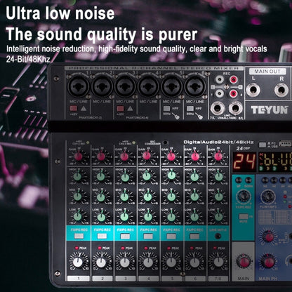 TEYUN NA8 8-channel Small Mixing Console Mixer, EU Plug