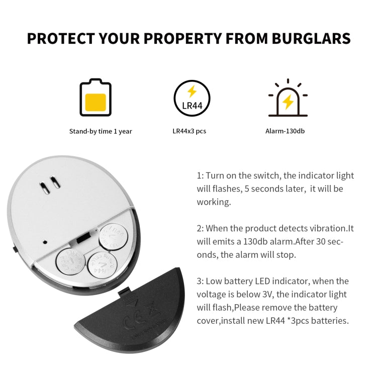 Door / Window Vibration Sensor Alarm