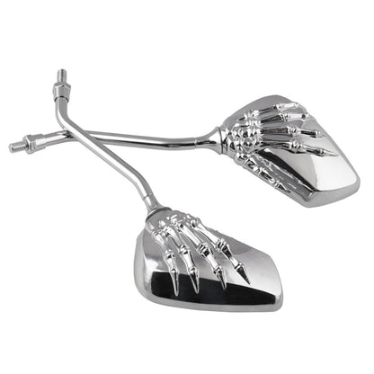 Motorcycle Universal ABS Skeleton Hand Rear View Mirror Set