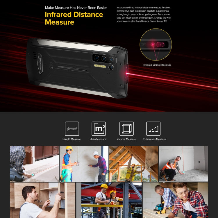 Quad Back Cameras, IP68/IP69K Waterproof Dustproof Shockproof, Face ID & Fingerprint Identification, 13200mAh Battery, 6.81 inch Android 11 MTK Helio G95 Octa Core up to 2.05GHz, Network: 4G, OTG, NFC, 8GB+256GB