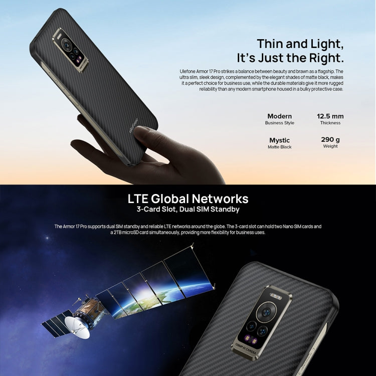 Dual Back Cameras, IP68/IP69K Waterproof Dustproof Shockproof, Side Fingerprint Identification, 6.58 inch Android 12 MediaTek Helio G99 MT6789 Octa Core up to 2.2GHz, Network: 4G, OTG, NFC, Global Version with Google Play, Armor 17 Pro - NMNYSX