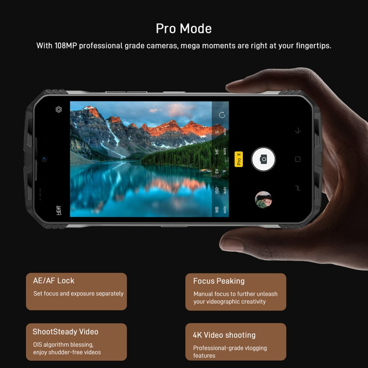 IP68/IP69K MIL-STD-810H Waterproof Dustproof Shockproof, 22000mAh Battery, Triple Back Cameras, Side Fingerprint Identification, 6.58 inch Android 12.0 Dimensity 1080 Octa Core up to 2.6GHz, Network: 5G, NFC, OTG, V Max - NMNYSX