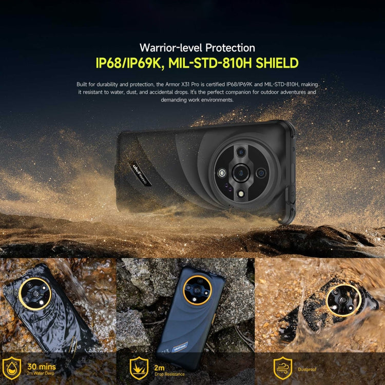 Ulefone Armor X31 Pro 5G, 8GB+256GB, Night Vision, IP68/IP69K Rugged Phone, 6.56 inch Android 14 MediaTek Dimensity 6300 Octa Core, Network: 5G, NFC, OTG, Armor X31 Pro - NMNYSX