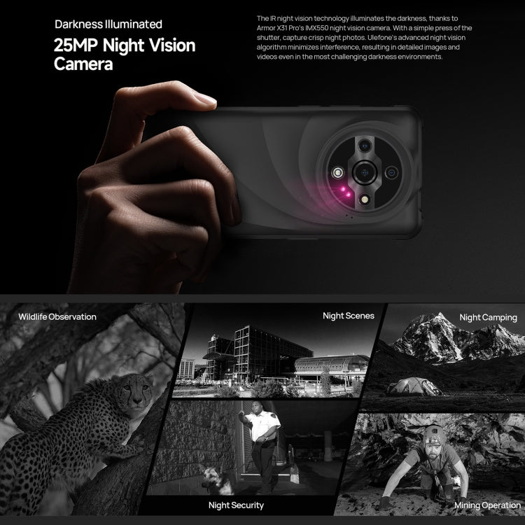 Ulefone Armor X31 Pro 5G, 8GB+256GB, Night Vision, IP68/IP69K Rugged Phone, 6.56 inch Android 14 MediaTek Dimensity 6300 Octa Core, Network: 5G, NFC, OTG, Armor X31 Pro - NMNYSX