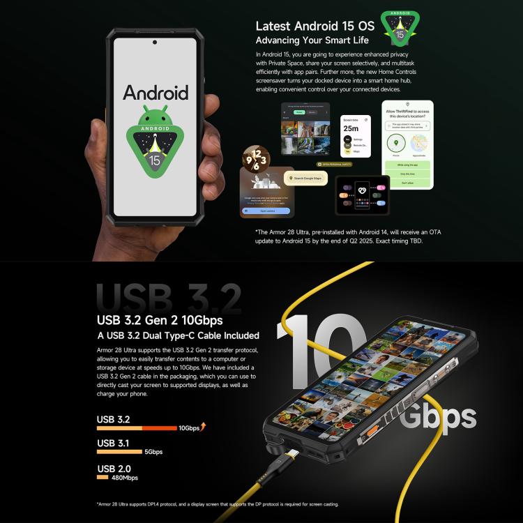 Ulefone Armor 28 UltraThermal Version  Rugged Phone, 16GB+1TB, Night Vision, 10600mAh, 6.67 inch Android 14 MediaTek Dimensity 9300+ Octa Core, Network: 5G, NFC, Armor 28 Ultra Thermal Version - NMNYSX