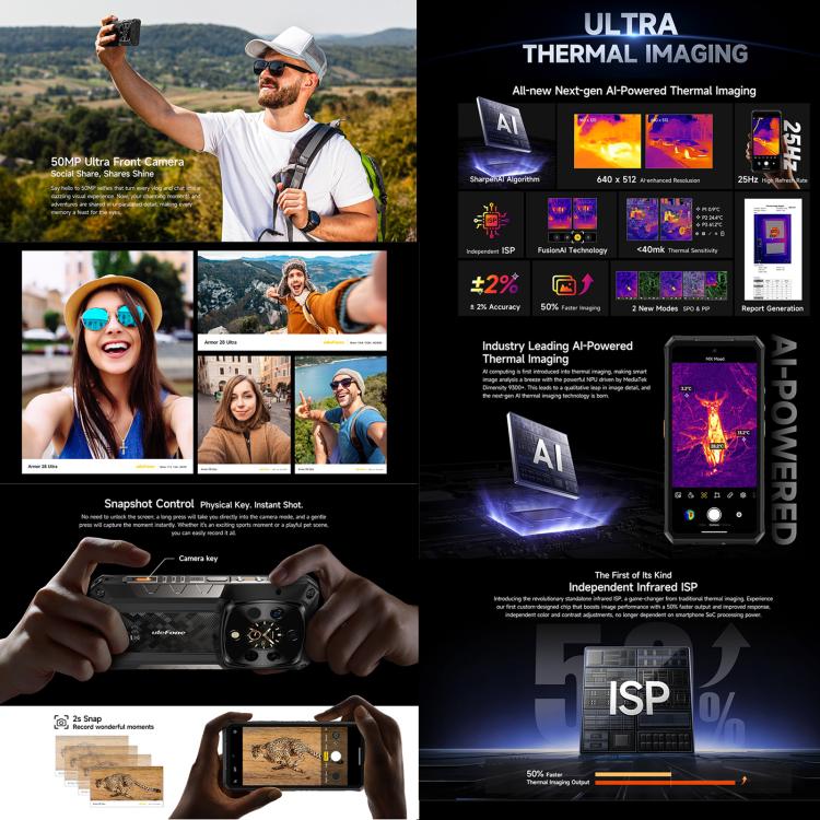 Ulefone Armor 28 UltraThermal Version  Rugged Phone, 16GB+1TB, Night Vision, 10600mAh, 6.67 inch Android 14 MediaTek Dimensity 9300+ Octa Core, Network: 5G, NFC, Armor 28 Ultra Thermal Version - NMNYSX