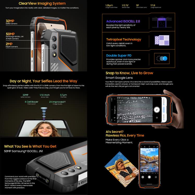 Blackview Oscal PILOT 1, 6GB+256GB, 15000mAh, 6.67 inch Android 14 MediaTek MT6769V/CB Helio G81 Octa Core, Network: 4G, OTG, NFC - NMNYSX
