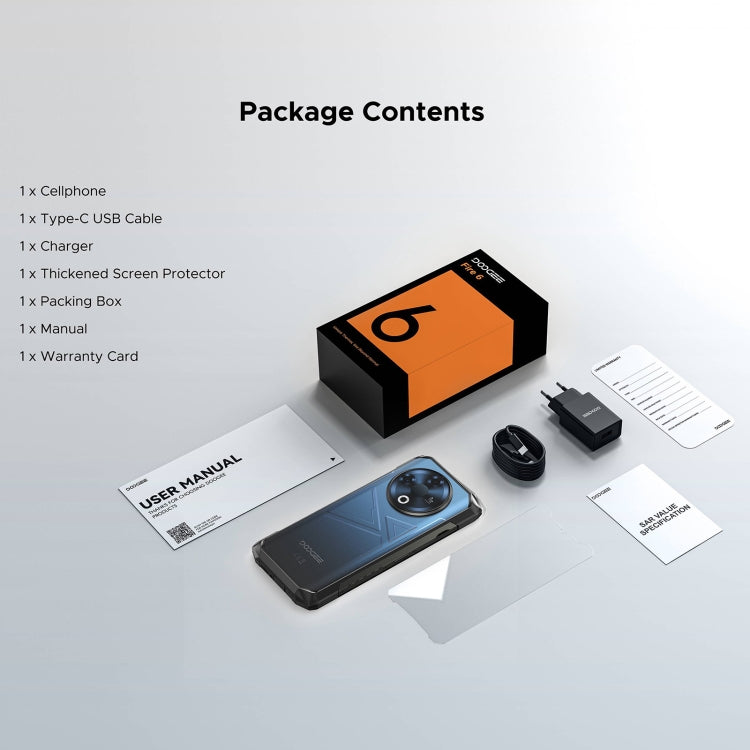 DOOGEE Fire 6 Rugged Phone, 6GB+256GB, 6.56 inch Android 14 Spreadtrum T606 Octa Core, Network: 4G, OTG - NMNYSX