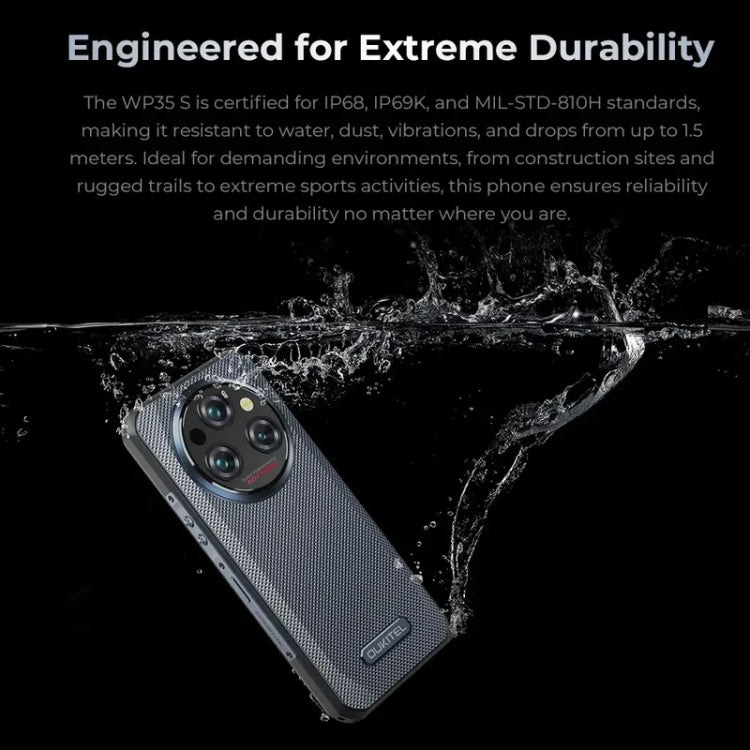 Oukitel WP35 S 4G Rugged Phone, 6GB+256GB, IP68/IP69K, Side Fingerprint, 11000mAh, 6.56 inch Android 14 MediaTek Helio G85 Octa Core, NFC, OTG, Network: 4G, WP35 S 4G - NMNYSX