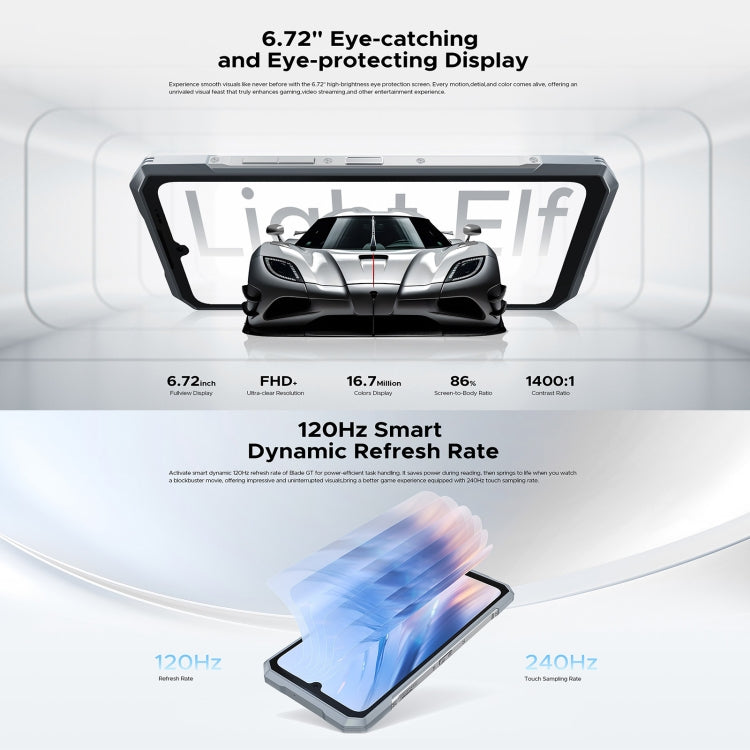 DOOGEE Blade GT 5G, 12GB+256GB, 6.72 inch Android 14 Dimensity 7050 Octa Core, Network: 5G, OTG, NFC, LED Light Effect, Blade GT 5G 12GB+256GB - NMNYSX