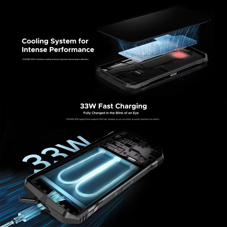 DOOGEE S118 Rugged Phone, 12GB+512GB, 6.58 inch Android 14 MediaTek Helio G99 Octa Core, Network: 4G, OTG, NFC - NMNYSX