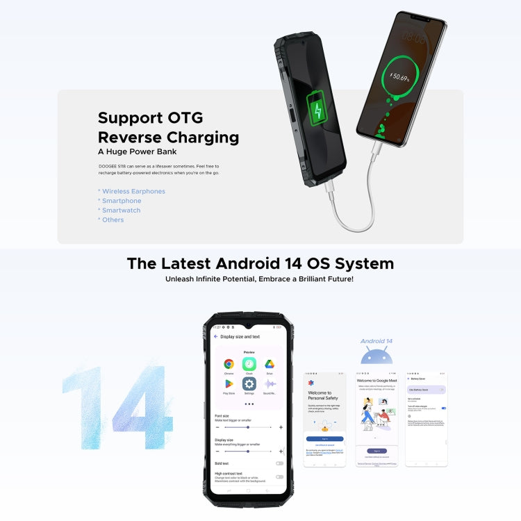 DOOGEE S118 Rugged Phone, 12GB+512GB, 6.58 inch Android 14 MediaTek Helio G99 Octa Core, Network: 4G, OTG, NFC - NMNYSX