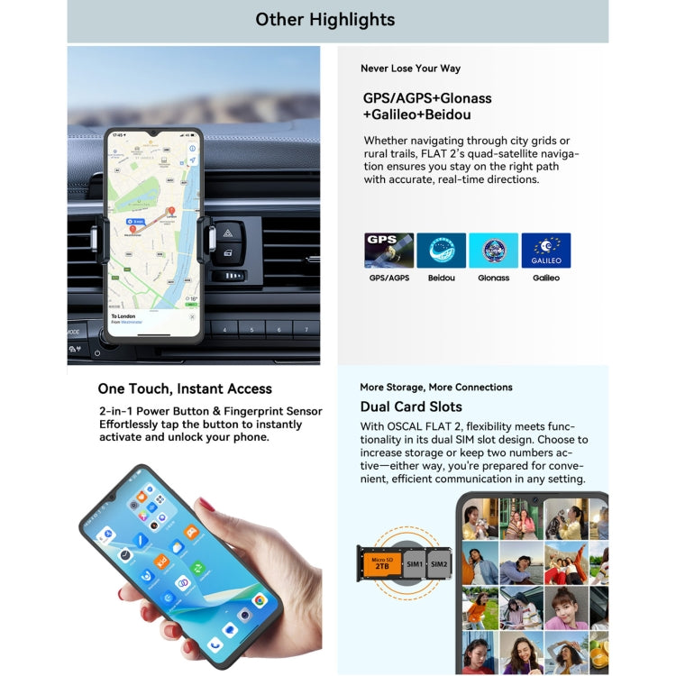 Blackview Oscal FLAT 2, 4GB+128GB, 6.6 inch Android 14 Unisoc T606 Octa Core, Network: 4G, 4GB+256GB - NMNYSX