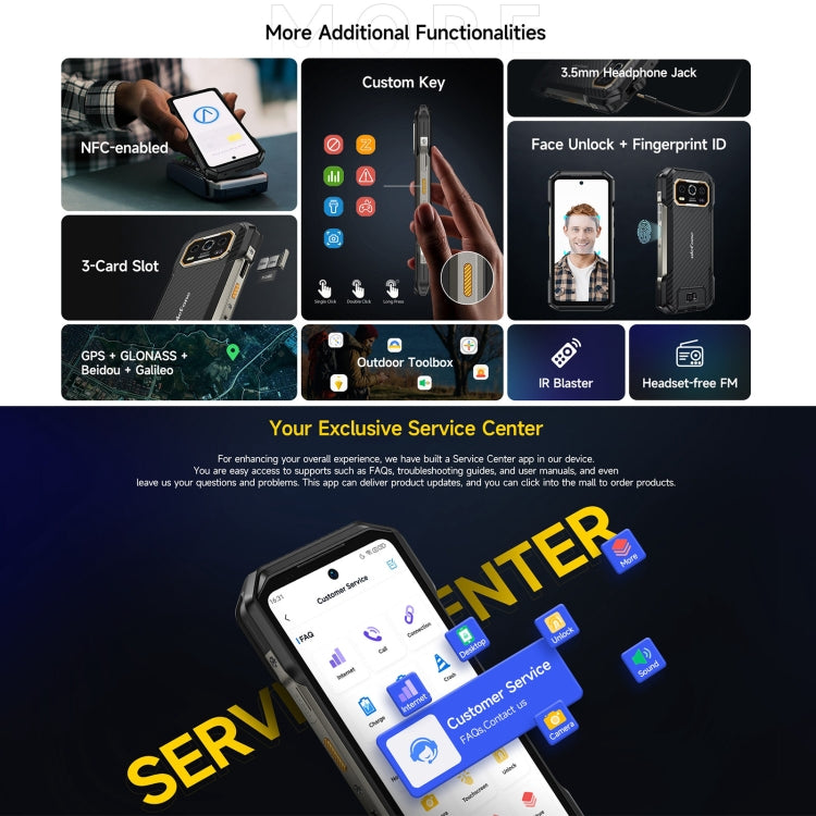 Ulefone Armor 27 Rugged Phone, 12GB+256GB, Night Vision, 10600mAh, 6.78 inch Android 14 MediaTek Helio G99 Octa Core, Network: 4G, NFC, OTG, Armor 27 - NMNYSX