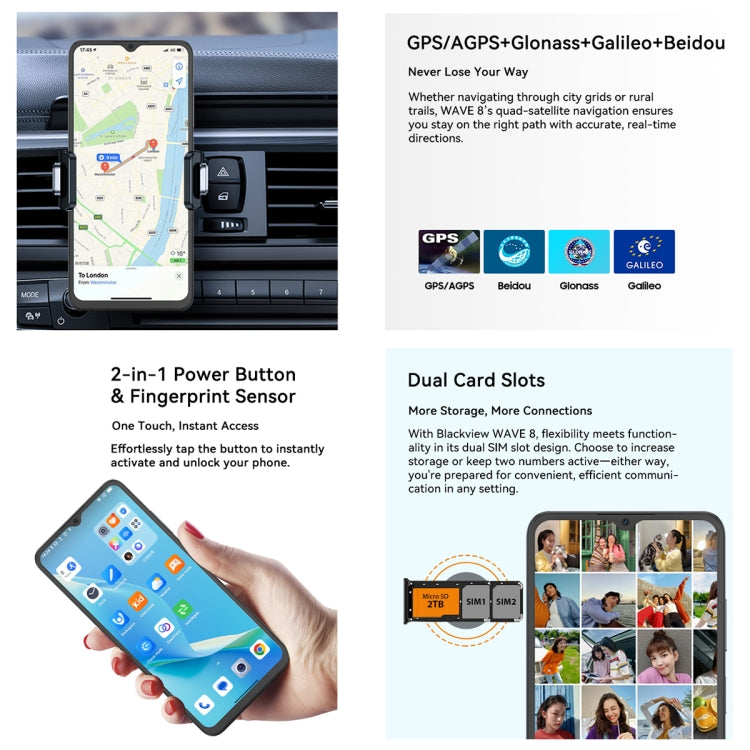 Blackview WAVE 8, 4GB+256GB, 6.56 inch Android 14 Unisoc T606 Octa Core, Network: 4G, OTG, WAVE 8 4GB+256GB - NMNYSX