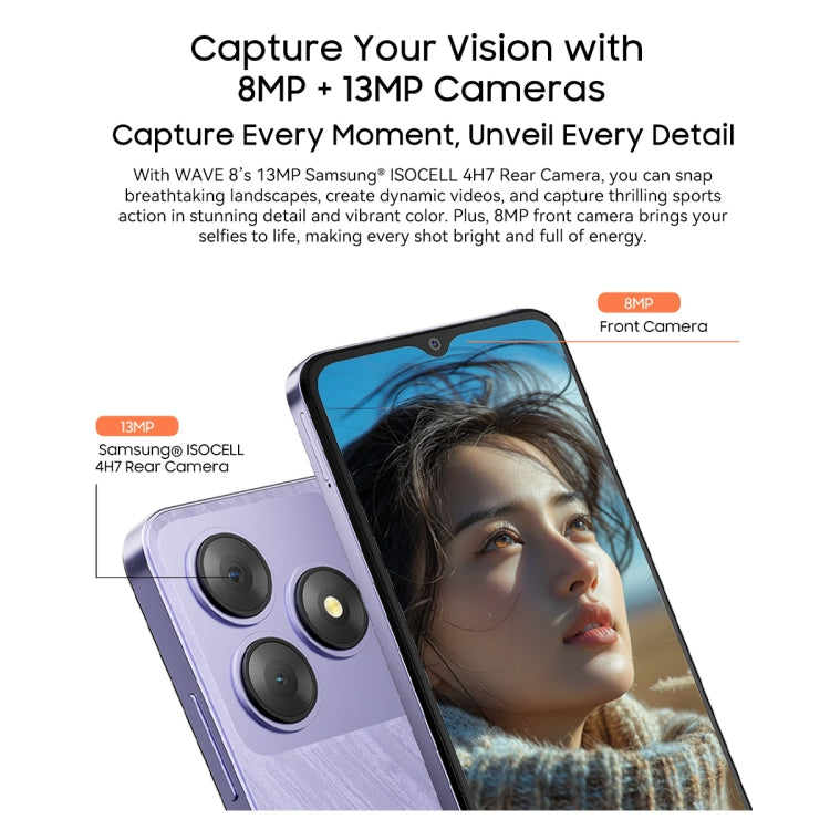 Blackview WAVE 8, 4GB+256GB, 6.56 inch Android 14 Unisoc T606 Octa Core, Network: 4G, OTG, WAVE 8 4GB+256GB - NMNYSX