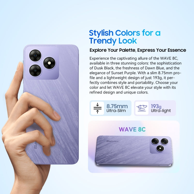 Blackview WAVE 8C, 2GB+64GB, 6.56 inch Android 14 GO Unisoc SC9863A Octa Core, Network: 4G, OTG, WAVE 8C 2GB+64GB - NMNYSX