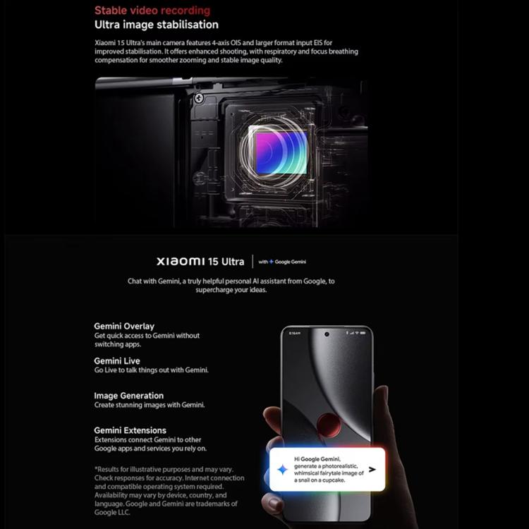 Xiaomi 15 Ultra Global, 16GB+512GB, 3D Ultrasonic Fingerprint, 200MP Camera, 6.73 inch Xiaomi HyperOS 2 Snapdragon 8 Elite Octa Core 3nm, NFC, Network: 5G, Xiaomi 15 Ultra Global, 16GB+512GB (Silver), Xiaomi 15 Ultra Global, 16GB+512GB (Black)
