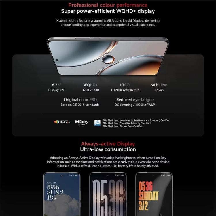 Xiaomi 15 Ultra Global, 16GB+512GB, 3D Ultrasonic Fingerprint, 200MP Camera, 6.73 inch Xiaomi HyperOS 2 Snapdragon 8 Elite Octa Core 3nm, NFC, Network: 5G, Xiaomi 15 Ultra Global, 16GB+512GB (Silver), Xiaomi 15 Ultra Global, 16GB+512GB (Black)