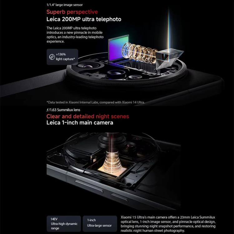 Xiaomi 15 Ultra Global, 16GB+512GB, 3D Ultrasonic Fingerprint, 200MP Camera, 6.73 inch Xiaomi HyperOS 2 Snapdragon 8 Elite Octa Core 3nm, NFC, Network: 5G, Xiaomi 15 Ultra Global, 16GB+512GB (Silver), Xiaomi 15 Ultra Global, 16GB+512GB (Black)