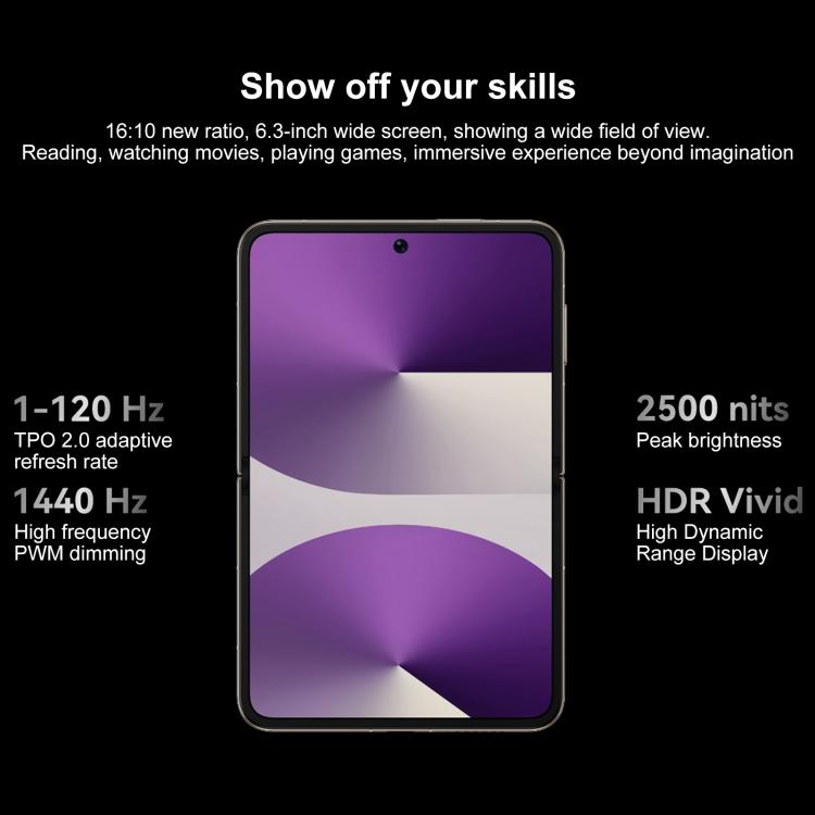 HUAWEI Pura X, 12GB+256GB, Side Fingerprint Identification, 6.3 inch + 3.5 inch HarmonyOS 5.0.1 Octa Core, NFC, OTG, Not Support Google Play, 12GB+256GB